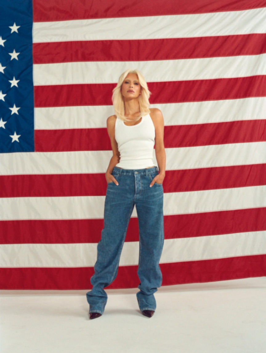 Pop-culture Americana — Kim with flag